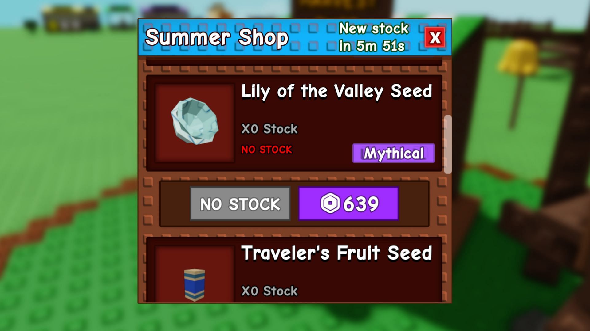 You must wait for the seed to be in stock (Image via Roblox)